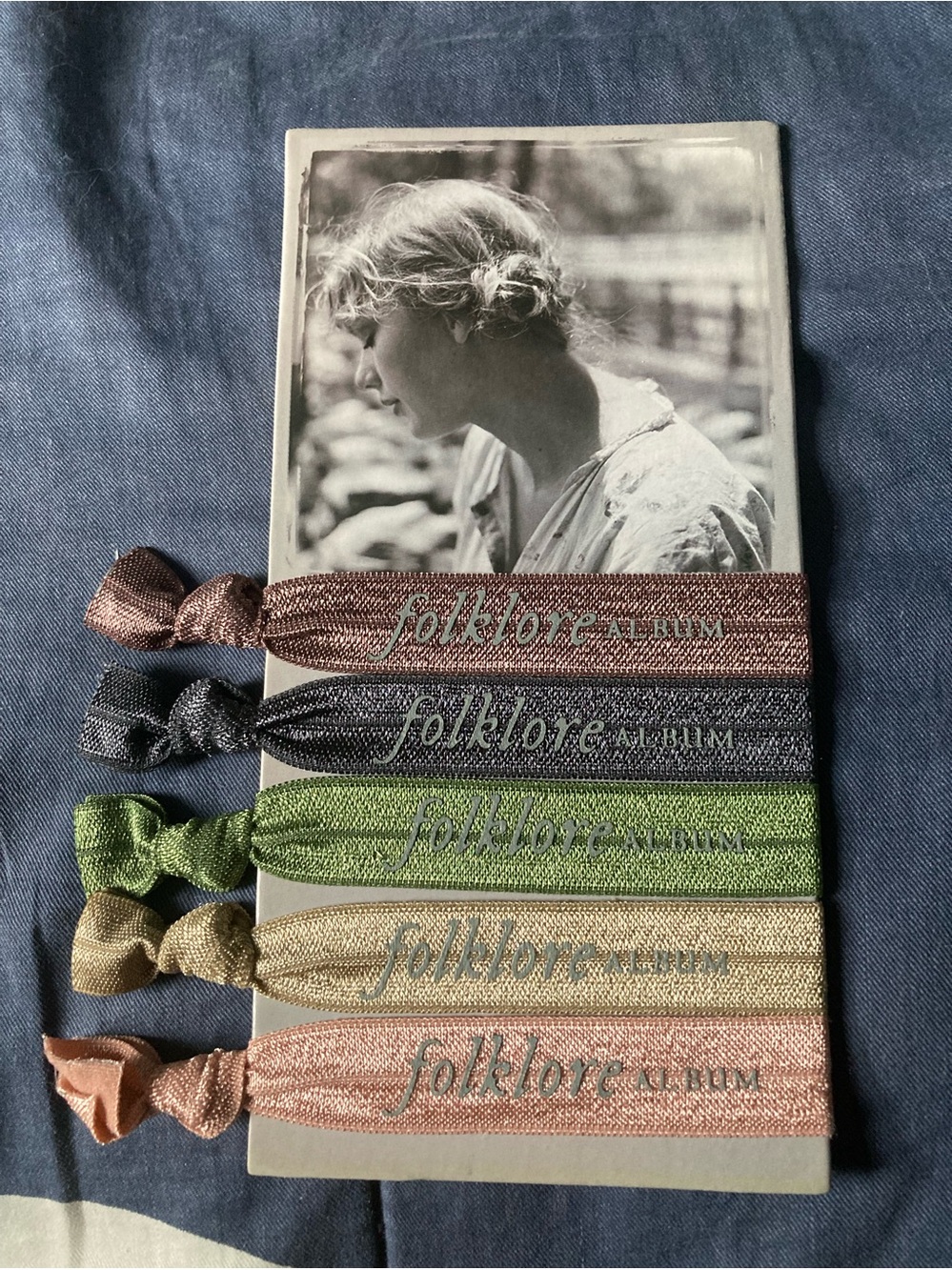 Taylor Swift Folklore Album the “stolen lullabies” hair ties from Sunday Matinee